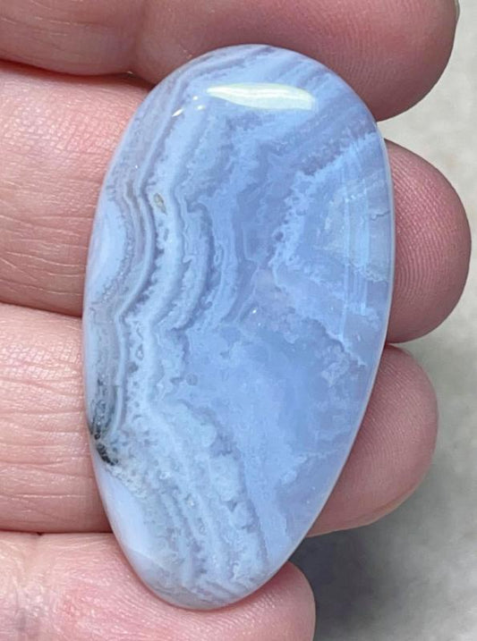 Oval 42x22mm Blue Lace Agate Cabochon 01
