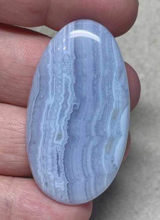 Oval 48x26mm Blue Lace Agate Cabochon 04