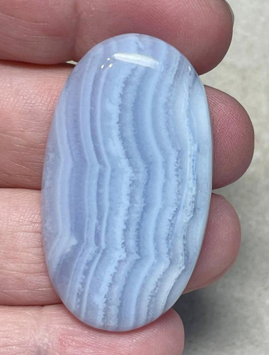 Oval 44x25mm Blue Lace Agate Cabochon 05