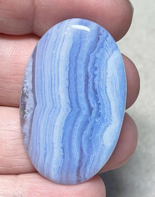 Oval 40x25mm Blue Lace Agate Cabochon 09