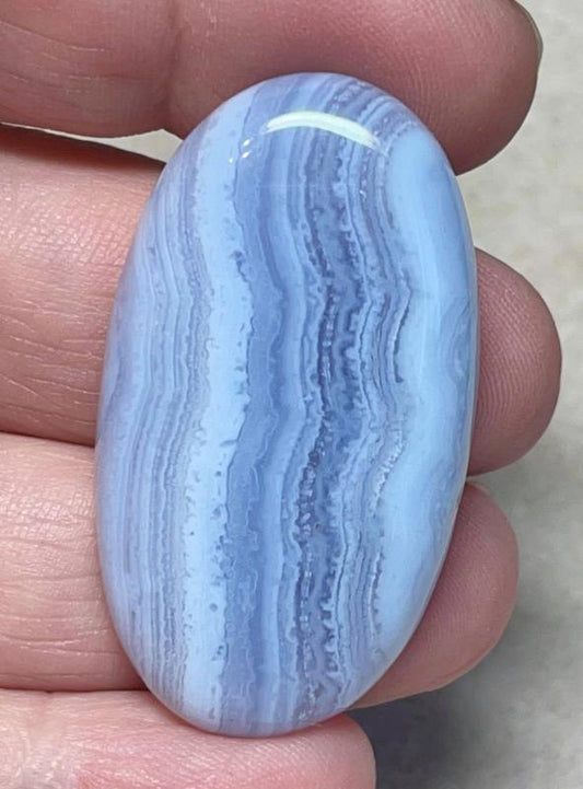 Oval 43x24mm Blue Lace Agate Cabochon 11