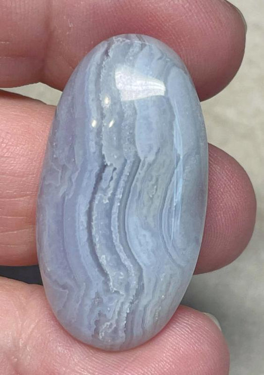 Oval 36x19mm Blue Lace Agate Cabochon 14