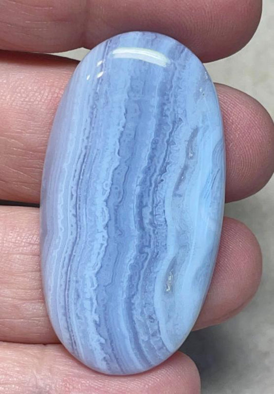 Oval 46x24mm Blue Lace Agate Cabochon 21