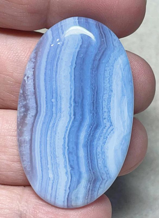 Oval 45x27mm Blue Lace Agate Cabochon 27