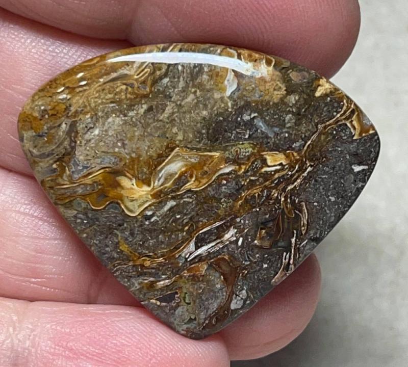 Teardrop 31x38mm Rock Chalcedony Cabochon 05
