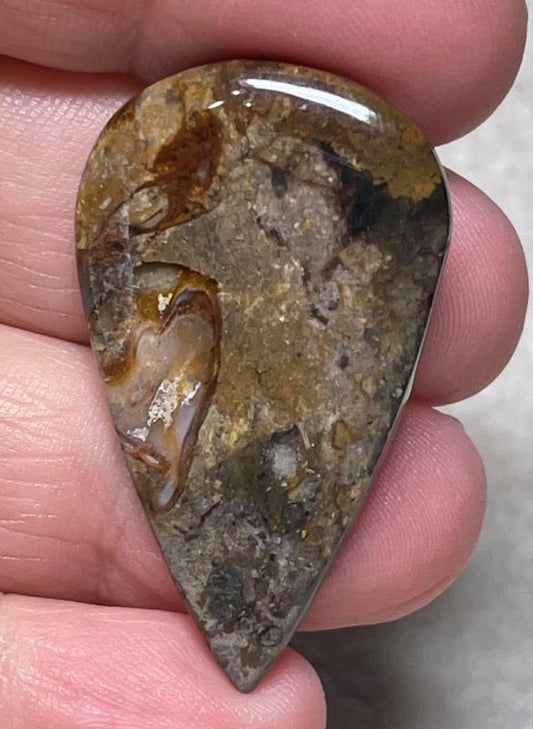 Teardrop 40x24mm Rock Chalcedony Cabochon 06