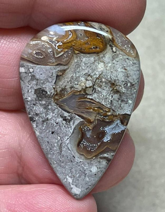 Teardrop 37x25mm Rock Chalcedony Cabochon 13