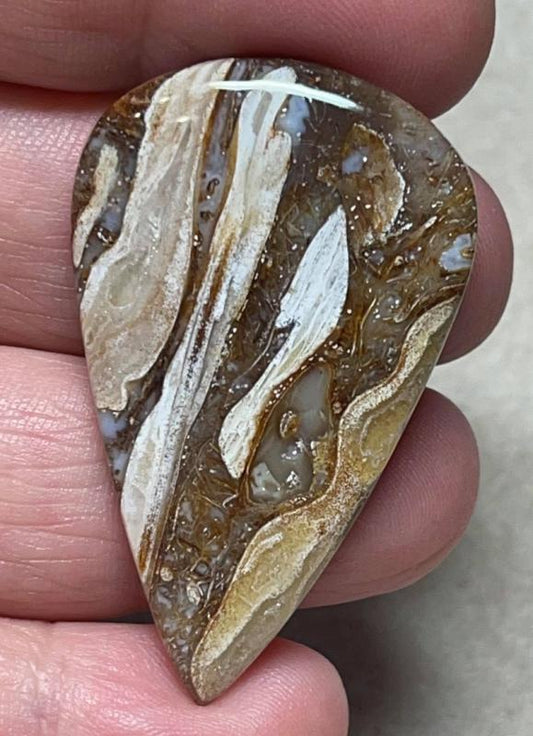 Teardrop 45x27mm Rock Chalcedony Cabochon 28