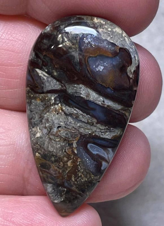 Teardrop 38x21mm Rock Chalcedony Cabochon 30