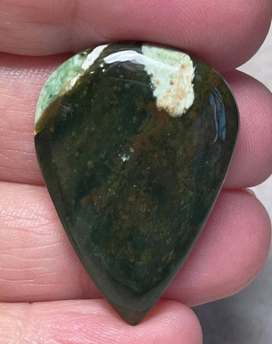 Teardrop 35x25mm Chrome Chalcedony Cabochon 17