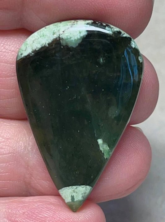 Teardrop 37x24mm Chrome Chalcedony Cabochon 28