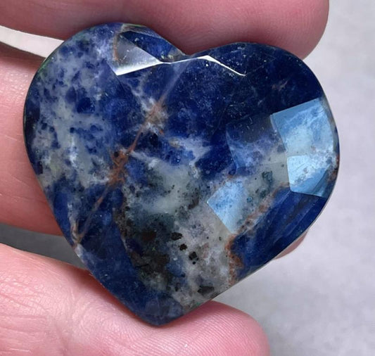 Heart 34x37mm Faceted Sodalite Cabochon 11