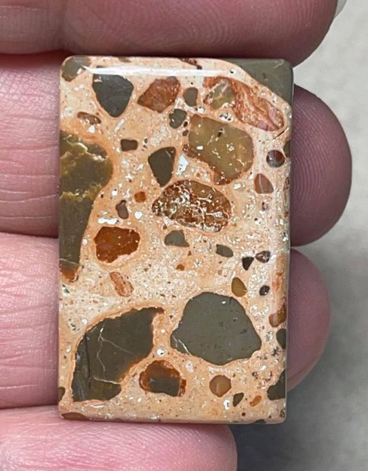 Rectangle 32x20mm Leopardite Jasper Cabochon 33