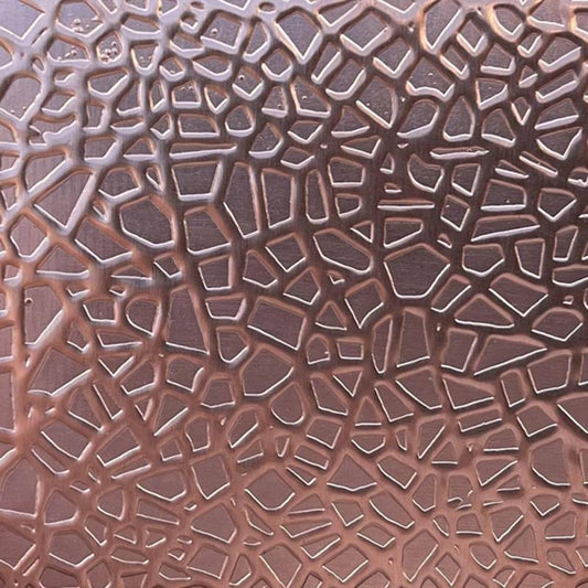 0.55 Thick 60x60mm Bare Copper Plate Cracked Earth Design 34