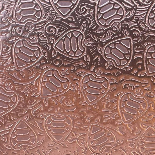 0.55 Thick 60x60mm Bare Copper Plate Turtles Design 40