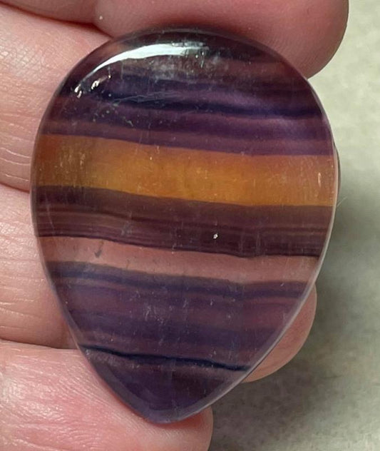 Teardrop 38x29mm Fluorite Cabochon 43