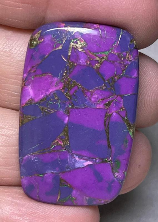 Rectangle 38x23mm Purple Kingman Turquoise in Bronze Cabochon 43