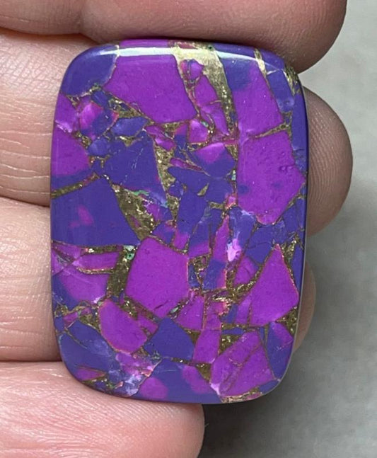 Rectangle 35x24mm Purple Kingman Turquoise in Bronze Cabochon 67
