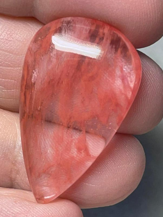 Teardrop 34x21mm Cherry Quartz Cabochon 03