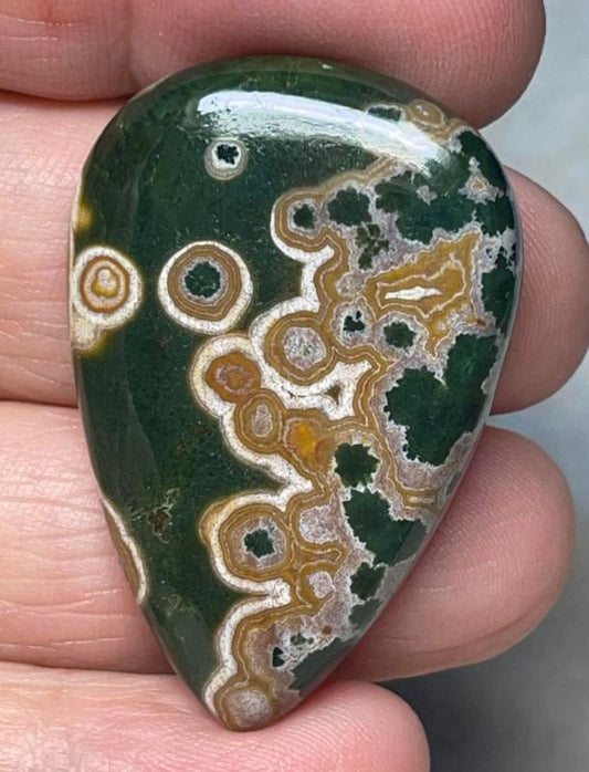 Teardrop 40x27mm Ocean Jasper Cabochon 25