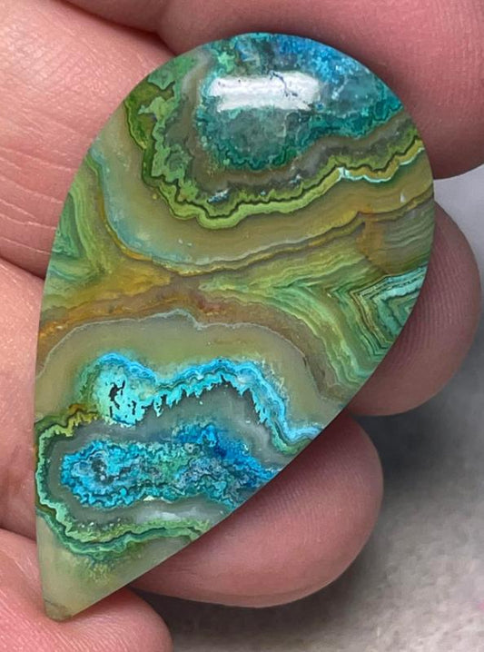 Teardrop 41x23mm Indonesian Crazy Lace Jasper Cabochon 56