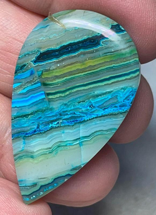 Teardrop 40x24mm Indonesian Crazy Lace Jasper Cabochon 73