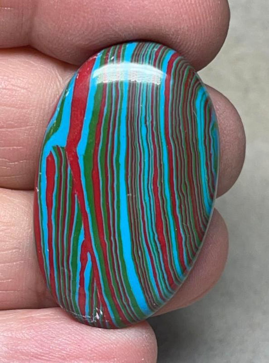 Oval 36x22mm Rainbow Calsilica Cabochon 02