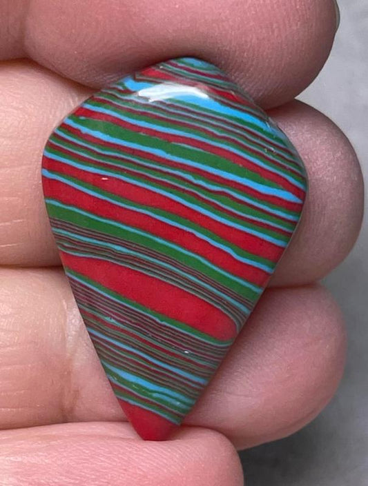 Freeform 32x21mm Rainbow Calsilica Cabochon 07