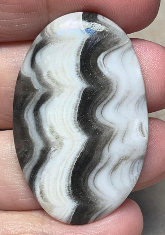 Oval 45x28mm Zebra Calcite Cabochon 10