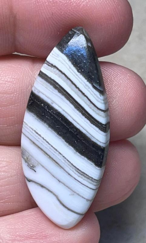 Freeform 41x18mm Zebra Calcite Cabochon 17