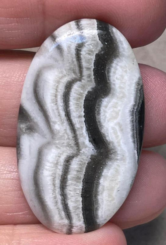 Oval 41x24mm Zebra Calcite Cabochon 20
