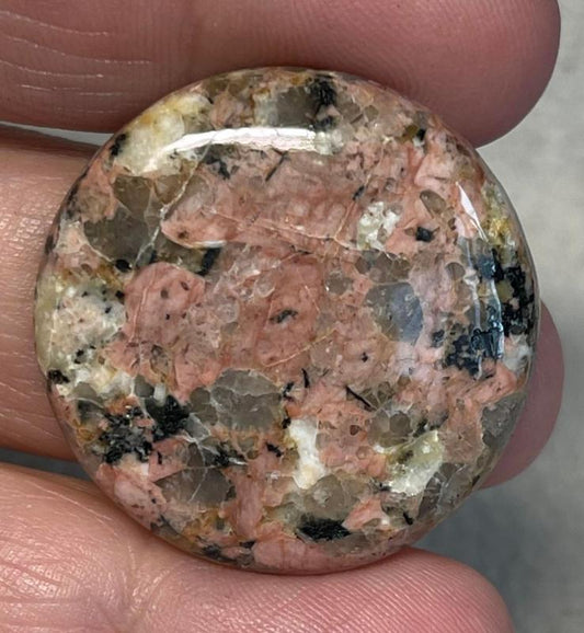 Round 32x32mm Flower Jasper Cabochon 03