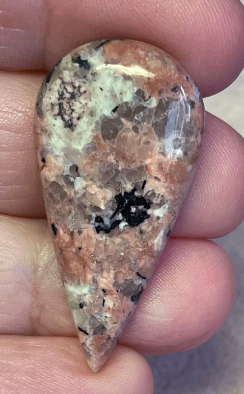 Teardrop 39x19mm Flower Jasper Cabochon 04