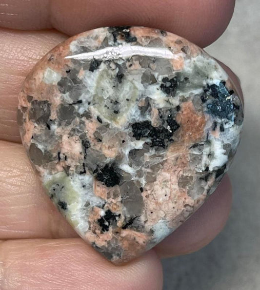 Teardrop 32x30mm Flower Jasper Cabochon 09