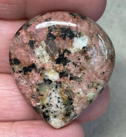 Teardrop 36x32mm Flower Jasper Cabochon 15