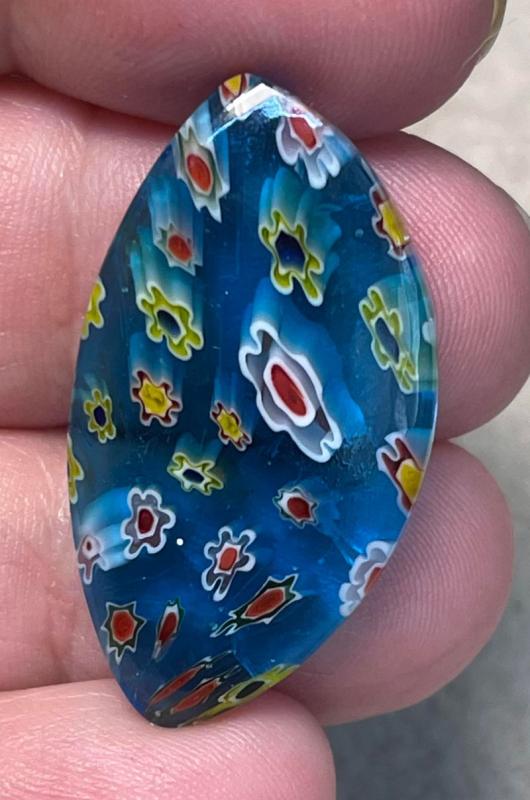 Freeform 33x18mm Millefiori Glass Cabochon 03