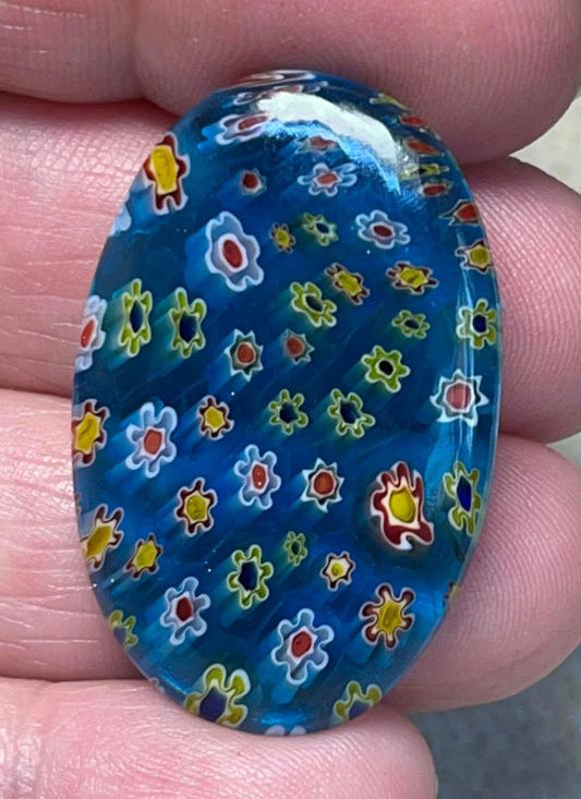 Oval 36x23mm Millefiori Glass Cabochon 06