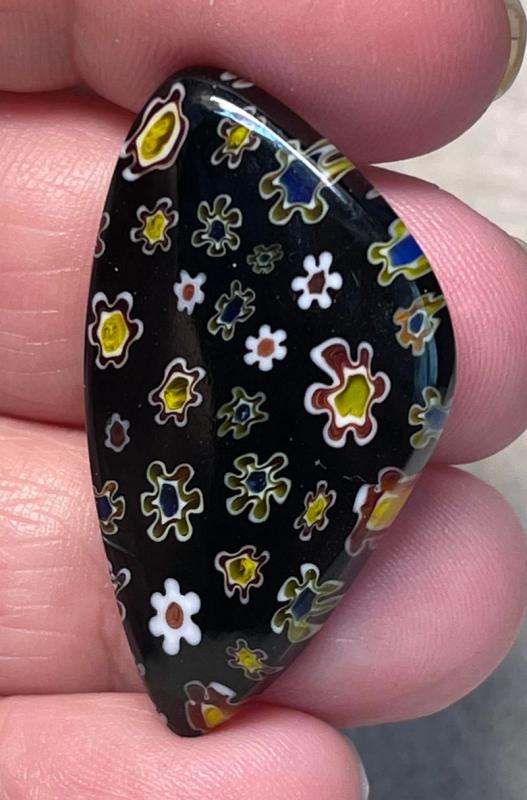 Freeform 38x21mm Millefiori Glass Cabochon 12
