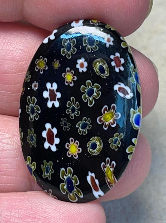 Oval 36x24mm Millefiori Glass Cabochon 13