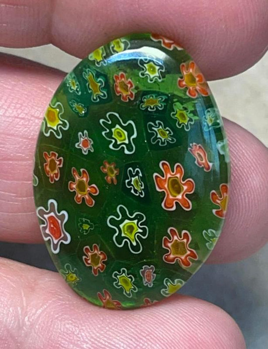 Oval 30x21mm Millefiori Glass Cabochon 19