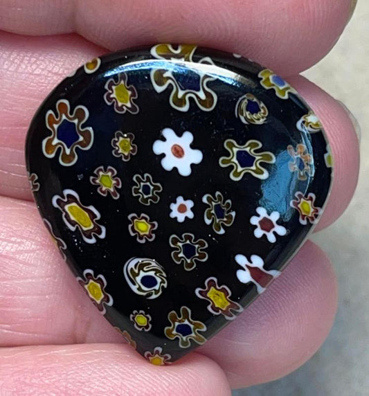 Teardrop 29x28mm Millefiori Glass Cabochon 20