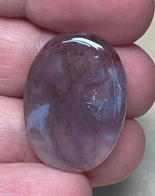Oval 27x19mm Green Moss Agate Cabochon 04