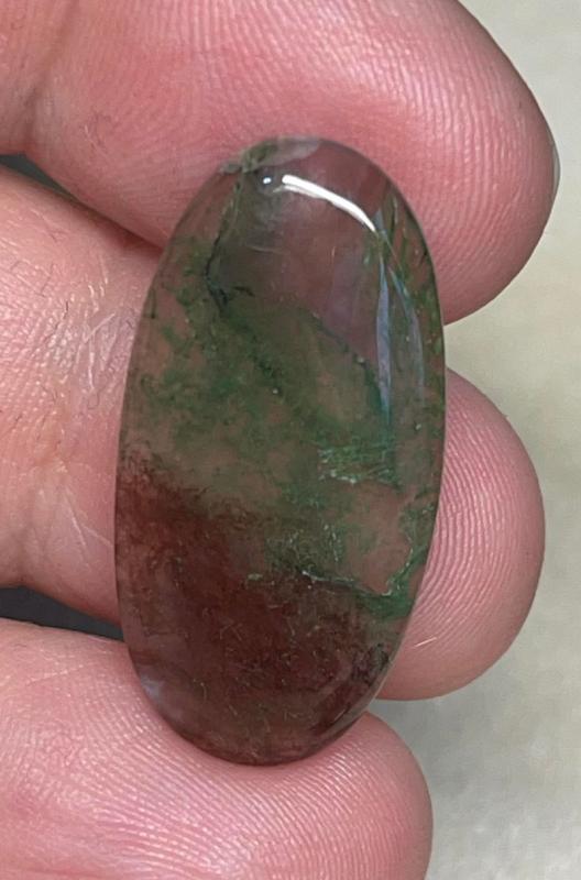 Oval 29x15mm Green Moss Agate Cabochon 11