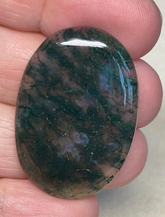 Oval 36x25mm Green Moss Agate Cabochon 51
