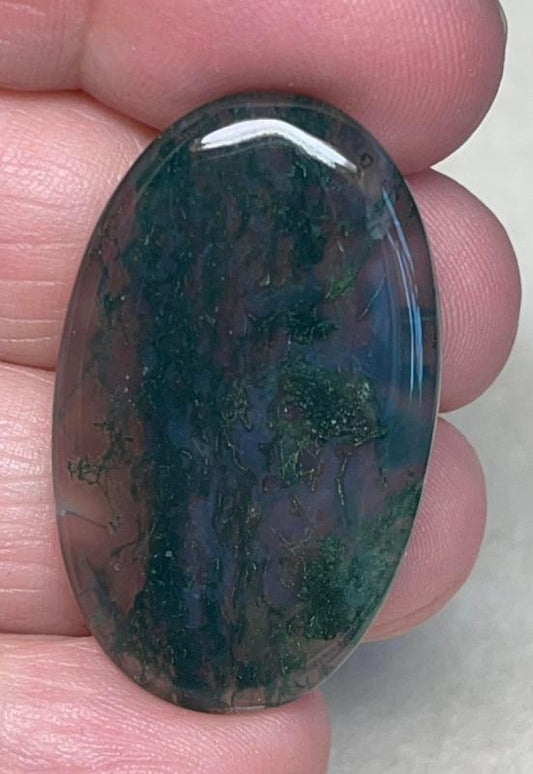 Oval 37x22mm Green Moss Agate Cabochon 67