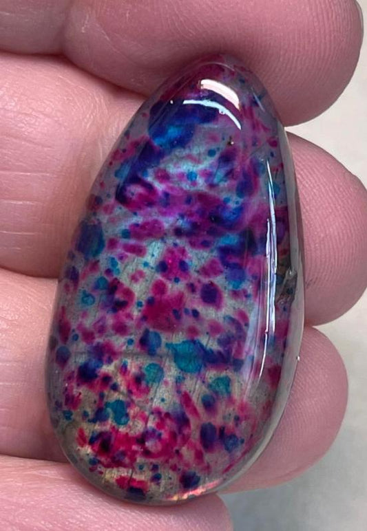 Teardrop 37x20mm Tie Dye Coloured Labradorite Cabochon 30