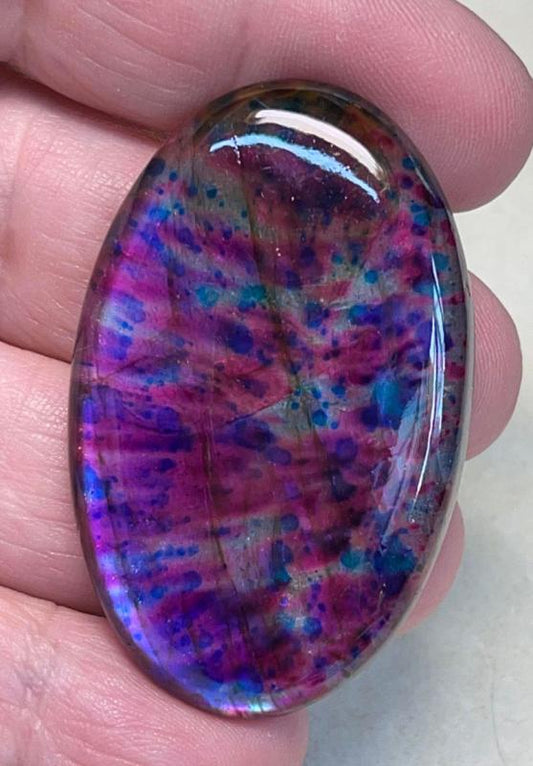 Oval 48x31mm Tie Dye Coloured Labradorite Cabochon 38