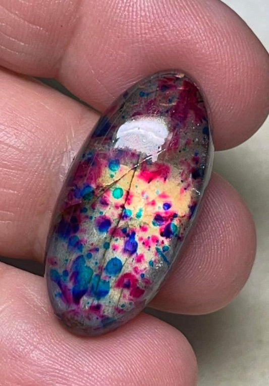 Oval 30x15mm Tie Dye Coloured Labradorite Cabochon 71