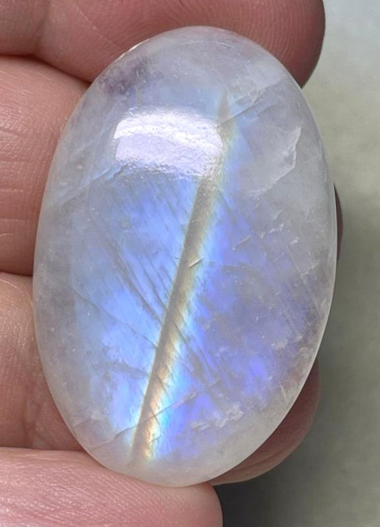 Oval 38x24mm Rainbow Moonstone Cabochon 42