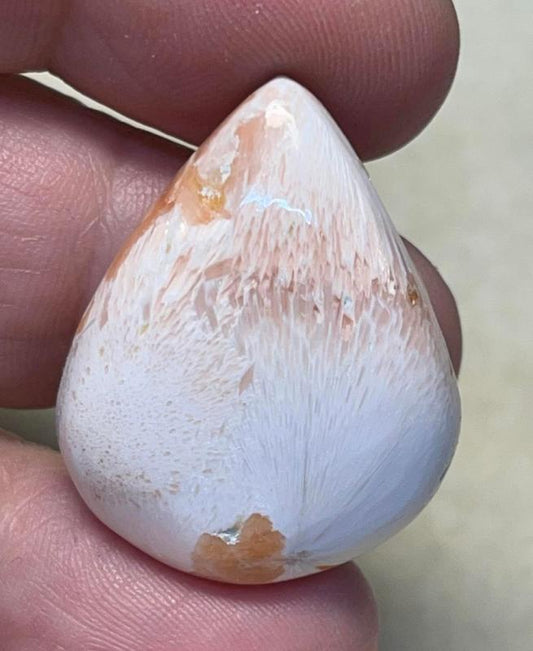 Teardrop 30x24mm Pink Scolecite Cabochon 13